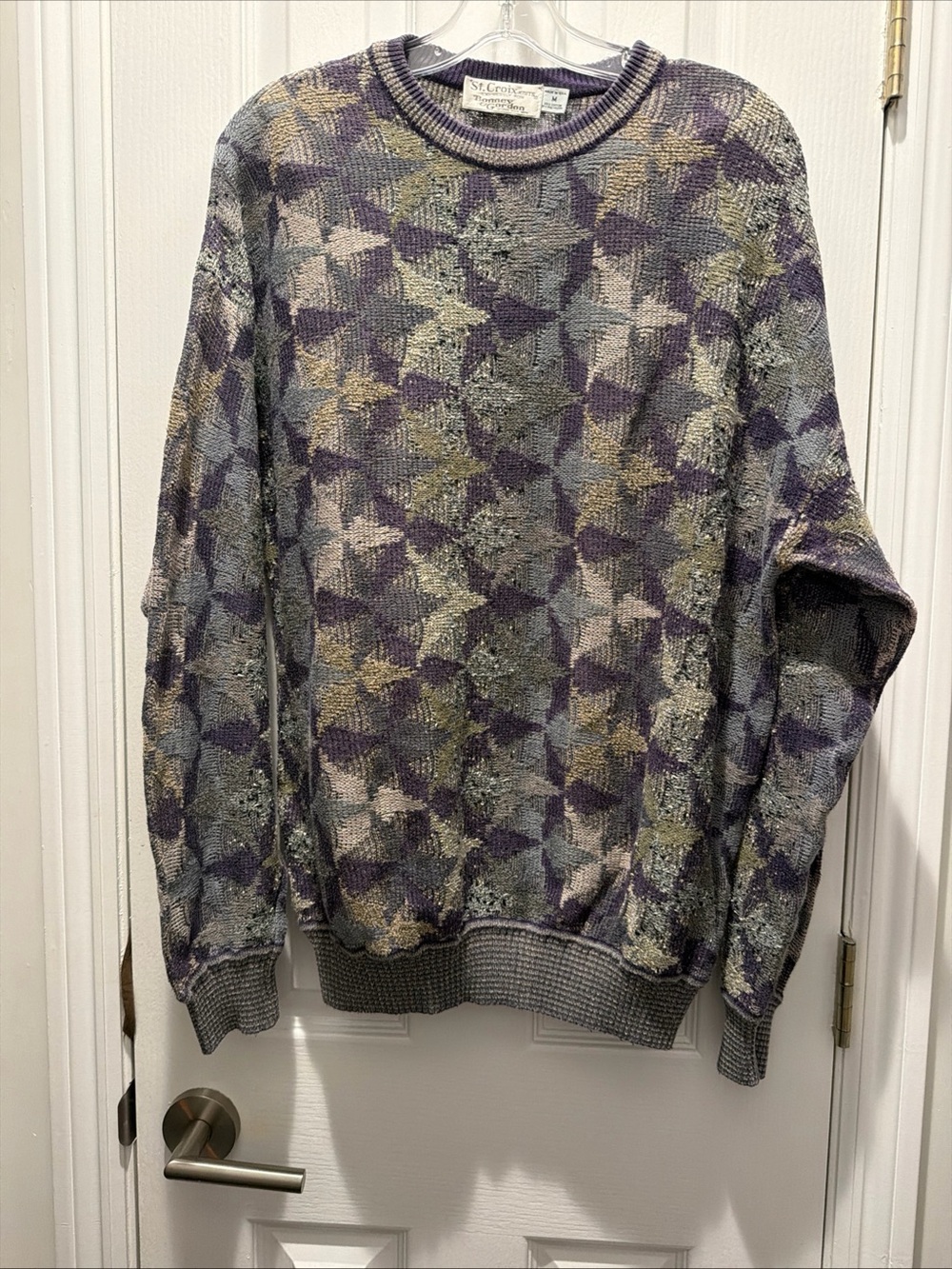 Vtg 1990’s St. Croix Shop 100% Cotton Textured Sweater *Biggie Smalls Sz. Medium